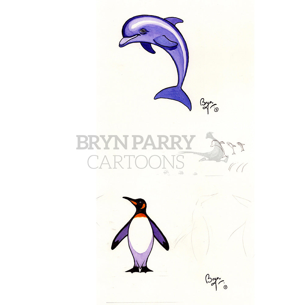 Dolphin and penguin